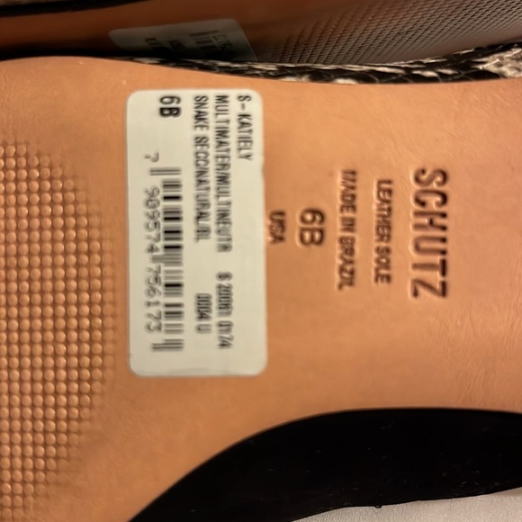 Schutz Women's Natural Katiely Leather Snakeskin Print Loafer Flats Slip On - Picture 4 of 6